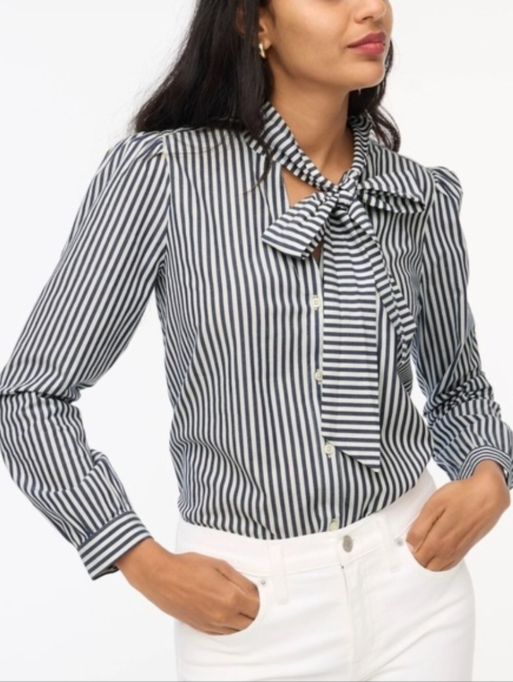 J CREW Bow Tie stripe Button Down Shirt